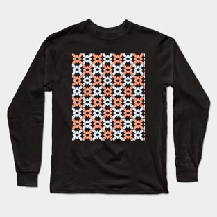 Seamless Geometric Pattern with pink and white colors Long Sleeve T-Shirt